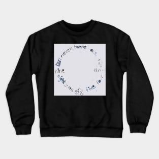 Gray Clock with Numbers, light gray watercolor Crewneck Sweatshirt